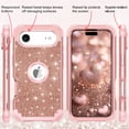 thumbnail image 7 of Casetego Compatible with iPhone Air Case,Glitter Sparkly Bling Shockproof Heavy Duty Hybrid Sturdy High Impact Protective Cover for Women Girls,Rose Gold, 7 of 7
