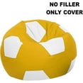 thumbnail image 3 of Ample Decor Soccer Leatherette Bean Bag Cover (Filler Not Included), Double Stitched, Ideal for Children and Teenagers - Yellow & White, 3 of 6