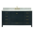 thumbnail image 2 of Ariel Cambridge 67 Inch Single Oval Sink Vanity With Carrara White Marble Countertop With 1.5 Edge In Midnight Blue, 2 of 10