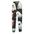 thumbnail image 4 of Womens Halloween 2025 Trendy Printed Sweatpants Elastic Waist Drawstring Color Block Pants Casual Streetwear Pants with Pockets,White 2,S, 4 of 5
