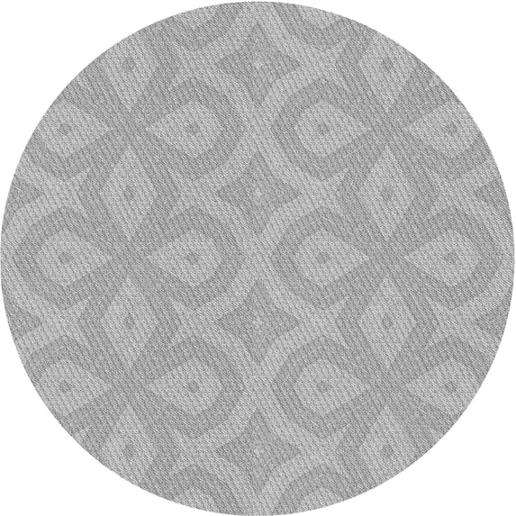 Ahgly Company Indoor Round Patterned Gunmetal Gray Area Rugs, 4' Round