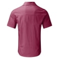 thumbnail image 5 of Business Casual Work Tshirts for Men Summer Lightweight Short Sleeve Button Down Collared Relaxed Fit Dress Shirt, 5 of 5