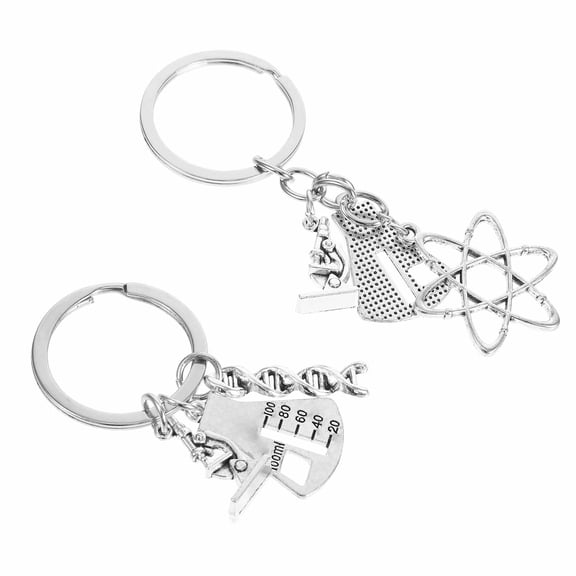 Raindrops Laboratory Science Keychain Featuring DNA Molecular Design for Teachers and Friends