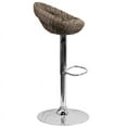thumbnail image 3 of Wicker Rounded Back Adjustable Height Barstool with Chrome Base, 3 of 5