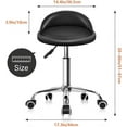thumbnail image 3 of ANHXN PU Leather Round Rolling Stool with Back Rest Height Adjustable Swivel Drafting Work SPA Task Chair with Wheels, 3 of 8