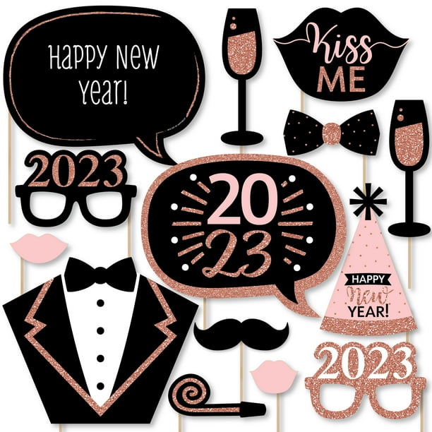 Big Dot of Happiness Rose Gold Happy New Year 2023 New Year's Eve