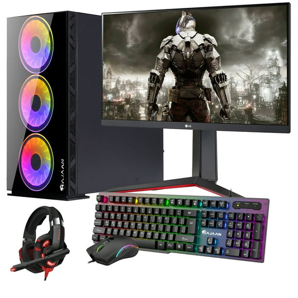 HAJAAN BREEZE Gaming Desktop Tower PC with 24 Inch FHD Gaming Monitor