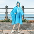 thumbnail image 2 of TNOBHG Adult Raincoat Eva Transparent Hooded Raincoat Adult Unisex Mid-length Poncho Solid Color Raincoat, 2 of 8