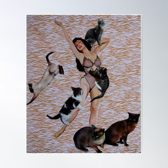 Bettie Page Poster Wall Art, Modern Wall Decor For Living Room Bedroom, 8x12 UNFRAMED