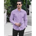 thumbnail image 5 of COOFANDY Men's Classic Soild Oxford Shirts Long Sleeve Untucked Shirt Button Down Chambray Shirt Vacation Party Shirt, 5 of 6