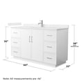 thumbnail image 4 of Elan TK 60" White Single Vanity & Carrara Cultured Marble Top & Nickel Trim, 4 of 5