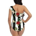 thumbnail image 5 of Honeii Rose Flowers for women's one-piece swimsuit featuring a chic one-shoulder design experience elegance and style in the water-Large, 5 of 6