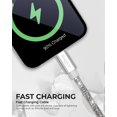 thumbnail image 6 of Liquipel Powertek iPad & iPhone Charger Cable, Fast Charging 6ft MFI Certified Lightning to USB Cord, Diamond Shine Silver, 6 of 7