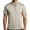 A350-Beige, variant on Kalauyu Short Sleeve Zip Up Shirts for Men Striped Shoulder Turn Down Collared Tops Breathable Summer Casual Golf Tops