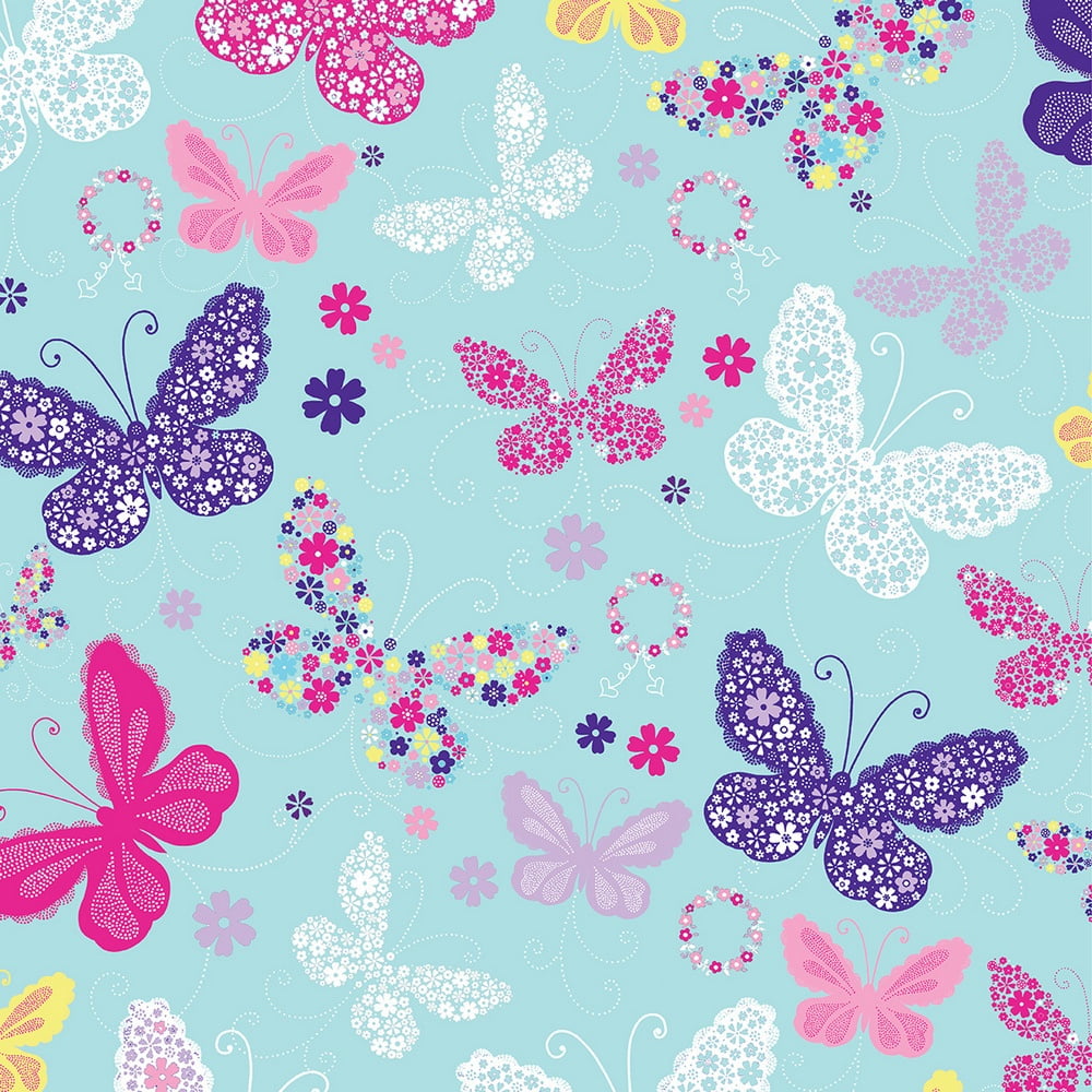 JAM Paper Industrial Size Bulk Wrapping Paper Rolls, Butterfly Design, Full  Ream (1666 Sq Ft), Sold Individually 