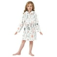 thumbnail image 6 of FORMRS Niños Bathrobe Unisex Hooded Robe Soft Plush Pajamas Sleepwear, Size 10-12T, Garden Pattern, 6 of 7