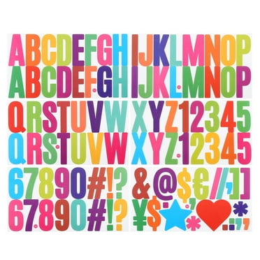 Uxcell Alphabet Letters Numbers Stickers, 6 Sheets Self Adhesive Large Decal, Colorful
