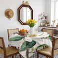 thumbnail image 3 of Flowers Leaves Table Cloth Waterproof Tablecloths, Farmhouse White Botanical Magnolia Retro Tablecloth Dining Table Cover for Kitchen Party Tabletop Outdoor, Square Tablecloth 60x60 Inch, 3 of 9