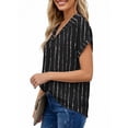 thumbnail image 4 of UVN Blouses for Women Summer Short Sleeve Work Shirts Dressy Casual V Neck Print Tops, 4 of 9