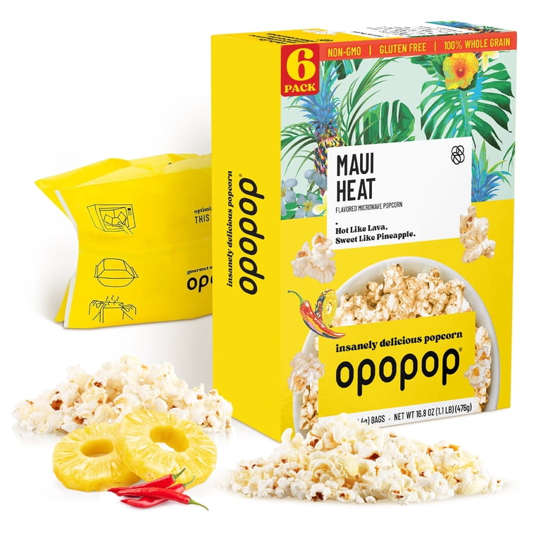 Opopop, Microwave Popcorn, 2.8oz/6ct, Maui Heat Flavor - Walmart.com
