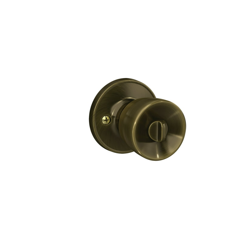 First Secure by Schlage Hawkins Keyed Entry Door Knob Lock in Antique Brass  for Exterior 