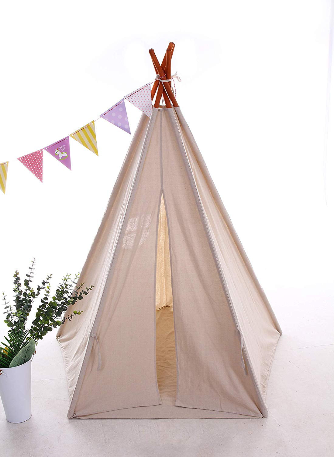 Teepee Tent with Carry Bag & Brick Red Stars Toddlers Teepee Play Tent for Girls and Boys Indoor and Outdoor Kids Playhouse Amazing Toys and Gift for Child Aged 3+ Red Brick Stars 