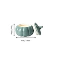 thumbnail image 3 of Pumpkin Candle Holder Ceramic with Lid - Vintage Fall Decor Candle Jar for Thanksgiving Halloween Tabletop and Storage, 3 of 9