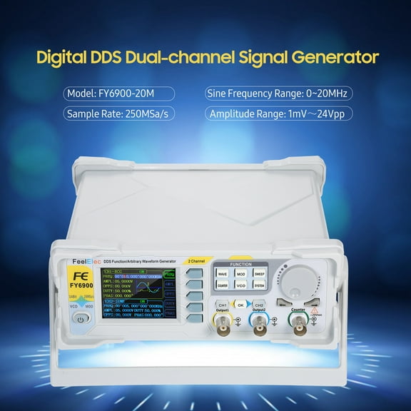 Generator 60MHz Function Signal Generator High  Digital DDS Dual-channel Function Signal/Arbitrary Waveform Generator Pulse Signal Source 250MSa/s Frequency Meter VCO
