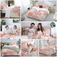 thumbnail image 5 of 3 Piece Red Coastal Duvet Cover Set Queen Size,Microfiber Comforter/Quilt Cover with Corner Ties and 2 Pillowcases,Vintage Coral Ocean Modern Sea Abstract All Season Soft Bedding with Zipper Closure, 5 of 8