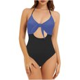 thumbnail image 2 of Feimerou Womens Sexy One Piece Bathing Suit Swimsuit High Cut Cheeky Coverage Cutout Halter Neck Sexy Spaghetti Straps Monokini Swimwear, 2 of 5