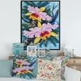 thumbnail image 3 of Designart Vintage Forest Orchids I FLOAT FRAME WALL ART, 3 of 4