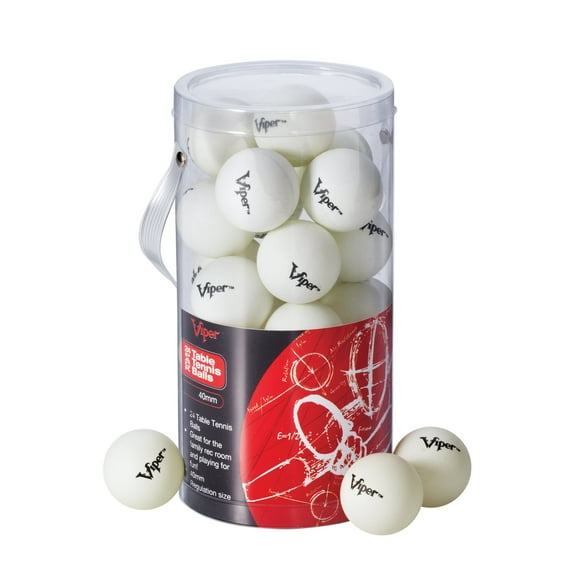 Pelotas de tenis de mesa Viper, 40 mm, 2 estrellas, 24 unidades, color blanco