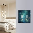 thumbnail image 4 of Yayeee Toggle Light Switch Wall Plate 3-Gang 6.37"x4.48" Decorative Outlet Cover, Magical Forest Glowing Lights, 4 of 7