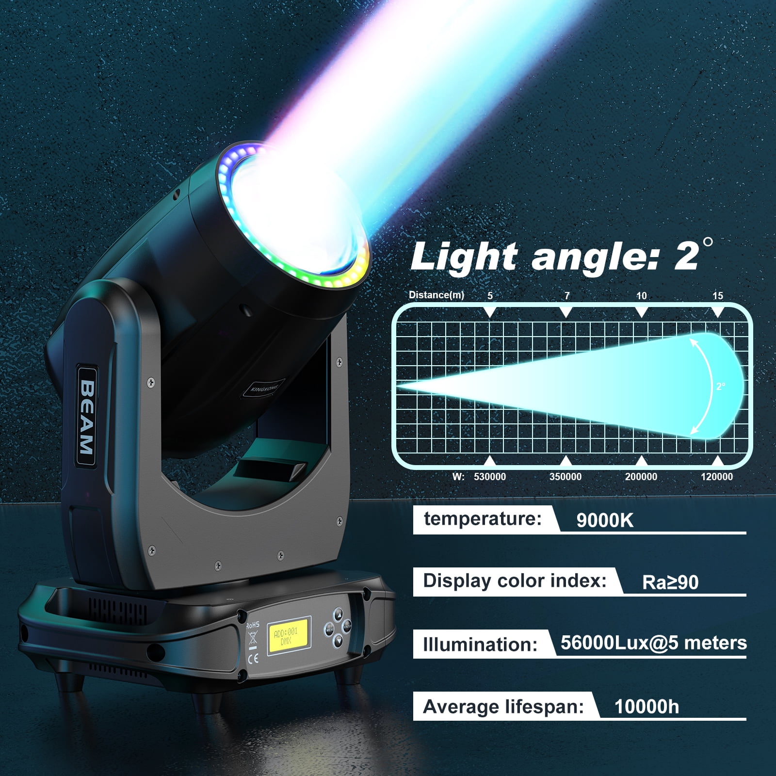 150W LED Moving Head Light RGBW Gobo Beam Stage DMX Spot Lighting DJ Disco Show