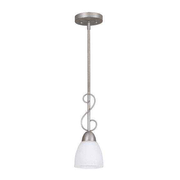 Sunset Lighting F2674-53 Pendant with Opal Glass, Satin Nickel Finish