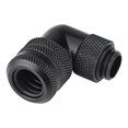 thumbnail image 3 of Conector de tubo, PC Refrigeración por agua Conector de dos pulsos Conector de codo de 90 grados G1 / 4 de 2 '' para tubo de 14 mm(Negro) EOTVIA No, 3 of 6