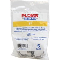 Boshart & Plumbeeze PE-PS-PC10-05 1 in. Stainless Steel PEX Pinch Clamp - Pack of 5