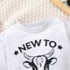 thumbnail image 4 of Gibobby Mameluco niña de invierno de manga larga para niños y niñas, Tops con estampado gris de de dibujos animados para ropa de bebés(Gris, 6-12 Meses), 4 of 5