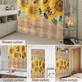 thumbnail image 4 of Bathroom Shower Curtain Vintage Farm Yellow Sunflowers Leaves Waterproof Shower Curtains with Hooks, Retro Wood Board Bath Curtains Bathtub Curtain Home Decor 36x72in, 4 of 9