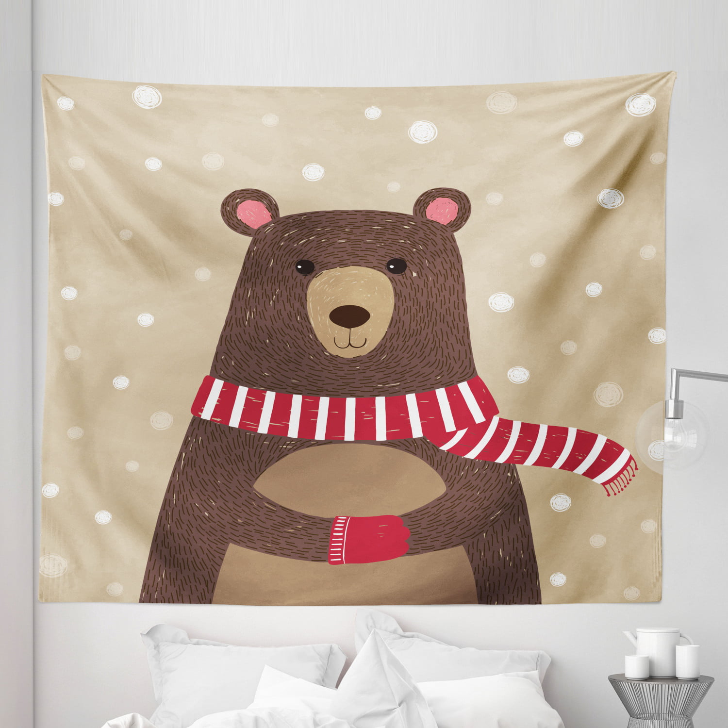 Bear Hippie Tapestry Anime Wall Art Hanging Cartoon Tapestry Bed Dorm Home Living Room Apartment Decor Tapestry Gifts 60 x 40 in A 