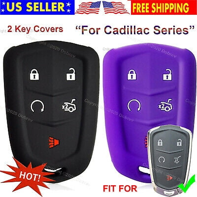Dobrev 5 Button Silicone Case Fob Keyless Entry Cover Protector Skin for 2017 2018 2020 Cadillac CTS-V TTS XT4 XT5 XT6 CT6 ATS XTS Smart Key