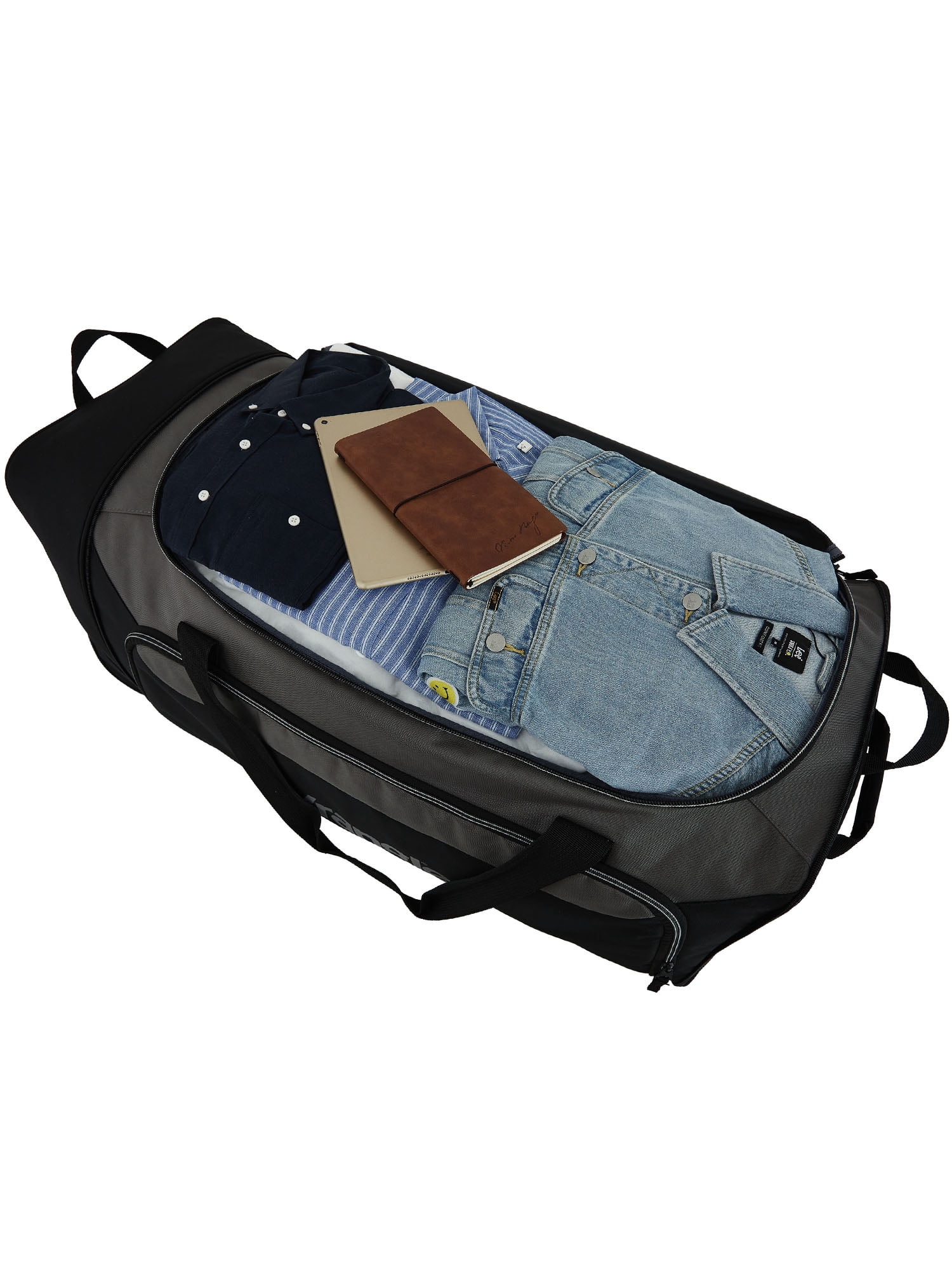Wrangler 36-inch Jumbo Collapsible 3-Wheel Rolling Locker Duffel, Black