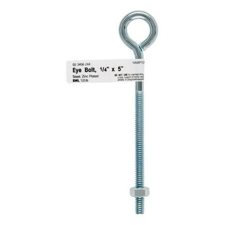 

Hampton 02-3456-244 Bolt Eye Closed with Hex Nut 0.25 x 5 in. - pack of 10