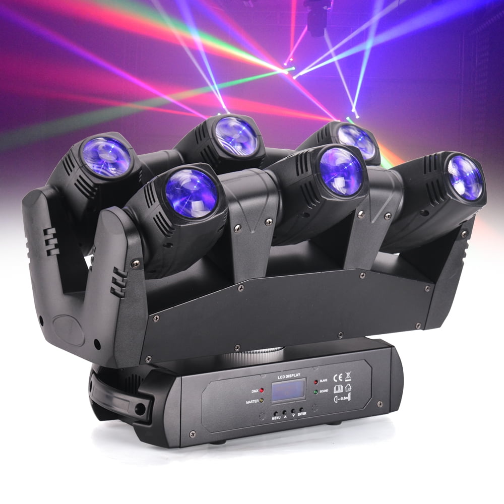 6 Beams Stage Lights with RGBW LED, DMX Control, 540° Horizontal and 270° Vertical Movement, Strobe Effect, Low Power Consumption for Events and Performances