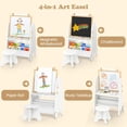 thumbnail image 4 of INFANS Chevalet pour Enfants avec Tabouret, Tableau Noir Magnétique 4-en-1 à Double Face Réglable avec Rouleau de Papier, Bibliothèques, Roues, Tableau d'Art en Bois sur Pied pour Peinture Dessin pour Garçons Filles, 4 of 9