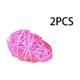 thumbnail image 2 of Decoración de Pascua Juego de bolas de ratán tejidas de 6,5 cm, 2 adornos de fibra con huevos, azul claro rosa rojo púrpura verde amarillo, decoración para fiestas colgantes, 2 of 6