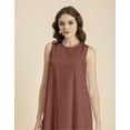 thumbnail image 5 of Moomaya Contemporary Asymmetric Round Neck Solid Rayon Dress Loose Fit Day Dress, 5 of 9
