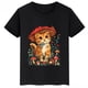 thumbnail image 3 of Camiseta de algodón de verano para niños con estampado de gato y hongo, camisetas personalizadas de manga corta negras para niños y niñas, 3 of 4