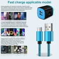 thumbnail image 7 of Type C Charger USB C Cable Fast Charging Cable 6FT with USB Wall Charger Block,Hootek USB A to USB C Type C Cable 2 Port USB C Charger Block for Android Charging Cords USB-C Phone Cables, Blue, 7 of 7
