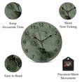 thumbnail image 5 of Wall Clock Sage Green Marble Clocks PVC Silent Non-Ticking Battery Operated Decorative Abstract Art Lines Round Clock for Home Living Room Kitchen Bedroom Office School Wall Decor 14 Inch, 5 of 9